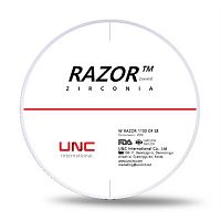 Диск циркониевый Razor 1100, однослойный, размер 98х18мм, оттенок C4, UNC Inc (Корея)
